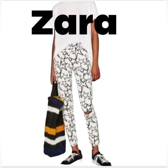 Zara Denim - 🖤🖤ZARA Trafaluc Denim Star Jeans - Women | Color: White/Black🖤🖤